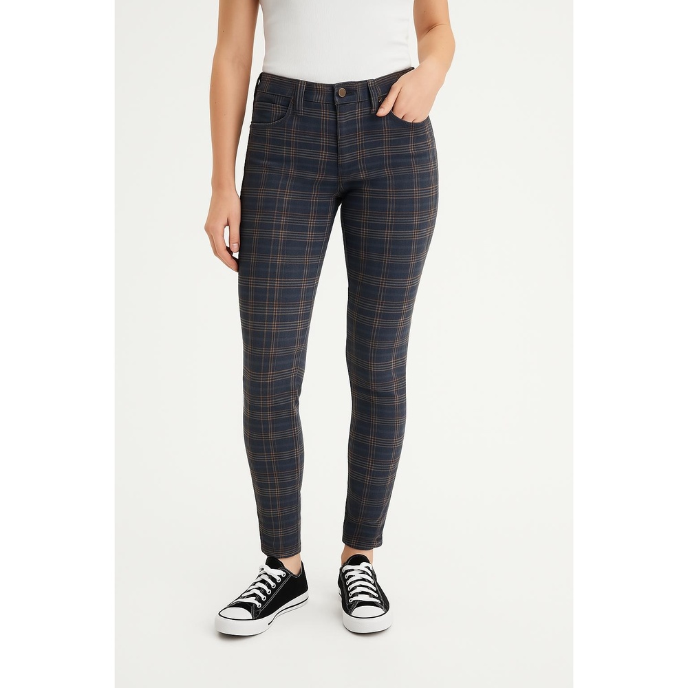 American Eagle Plaid Pattern‎ Super Stretch 5 Pocket Slim Fit Jeans Size 2
